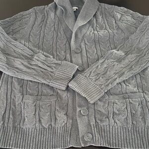 Croft & Barrow Women's Gray Cable Knit Cardigan